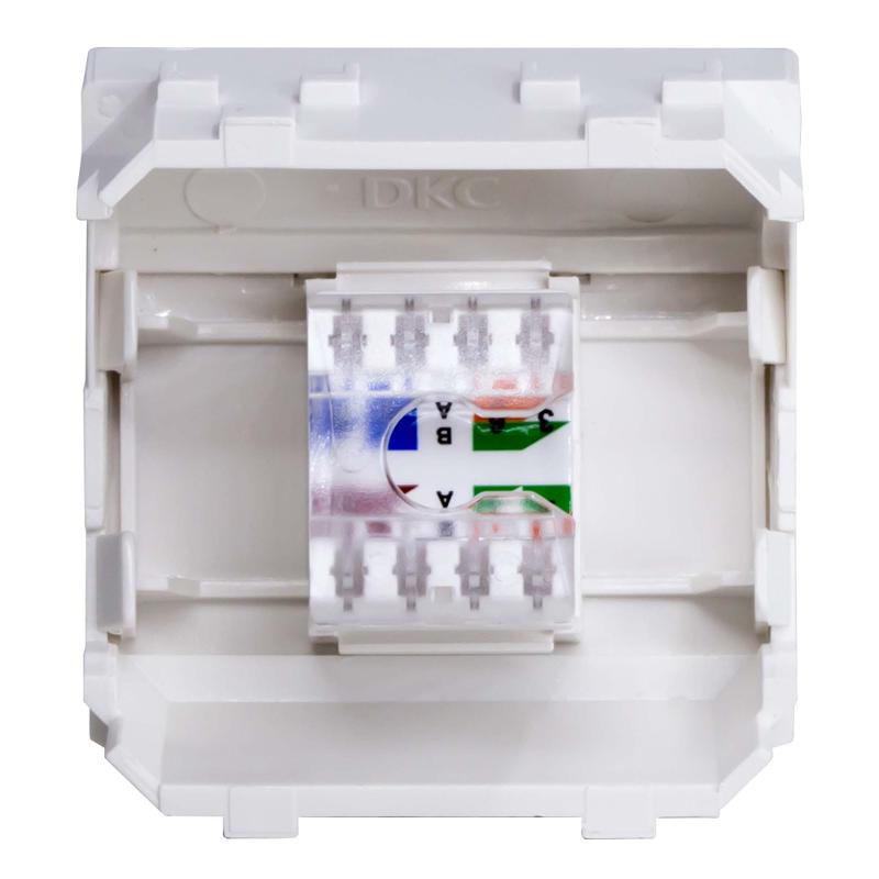 Компьютерная розетка RJ-45. кат.5Е (разъем PcNet). белая. 2мод. | 76655B | DKC — миниатюра 4
