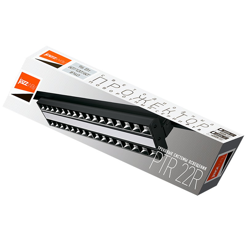 Светильник светодиодный трековый PTR 2296R 1F2S 96w 4000K 60°,120°,60° BL (чёрный) 540mm IP40 | .5039438 | Jazzway — миниатюра 3