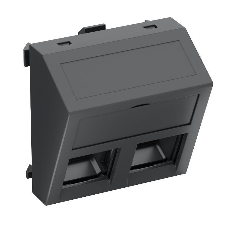 Корпус компьютерной розетки Modul45 тип C (наклонный) 45x45 мм (черный) (DTS-02C SWGR1) | 6119288 | OBO Bettermann — OBO Bettermann