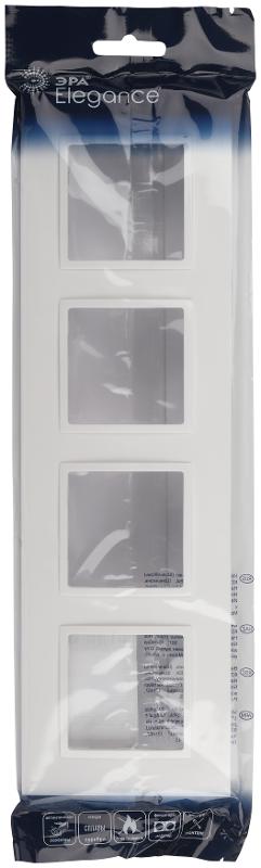 Рамка для розеток и выключателей Elegance 14-5014-01 Classic, на 4 поста, белый | Б0060586 | ЭРА — миниатюра 2
