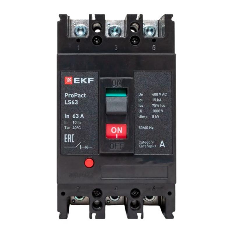 Выключатель автоматический LS63 15кА 3P 63А ProPact | mccb-63-15-3-63-ls | EKF — миниатюра 2
