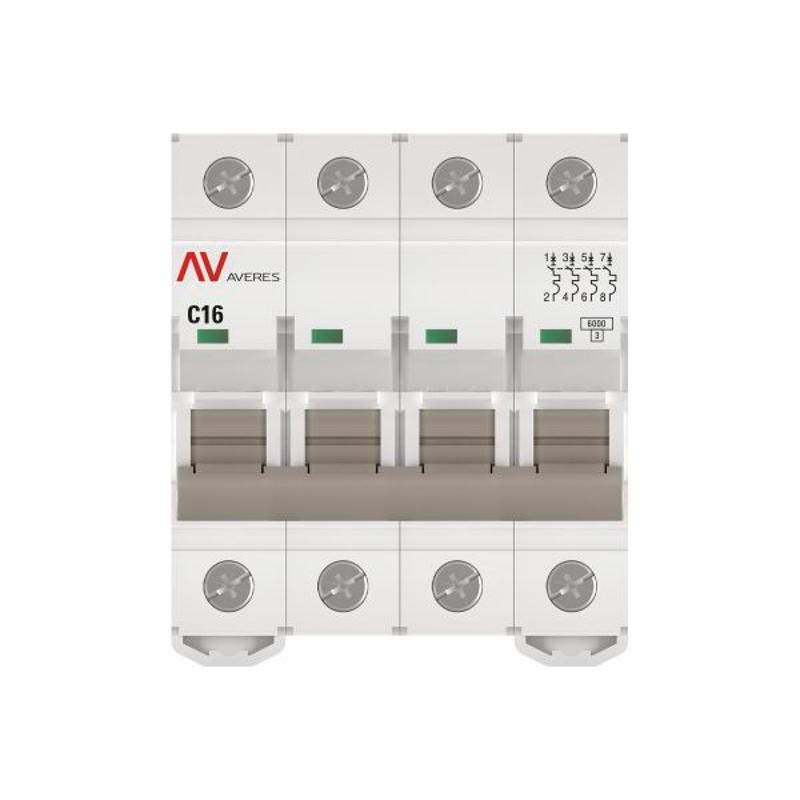 Выключатель автоматический четырехполюсный AV-6 16А C 6кА AVERES | mcb6-4-16C-av | EKF — миниатюра 9