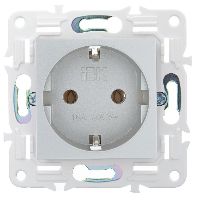 SKANDY Розетка с з/к без з/ш 16А SK-R05S серебряный | SK-R11-16-K23 | IEK — миниатюра 2