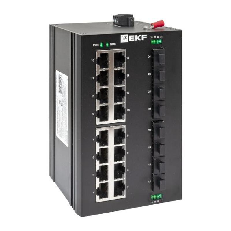 Промышленный неуправляемый коммутатор U-8GX/SFP-16GT, 8 портов 1000Base-X SFP, 16 портов 10/100/1000Base-T(X) RJ45, монтаж на динрейку TSX |TSX-U-8GX/ — миниатюра 1