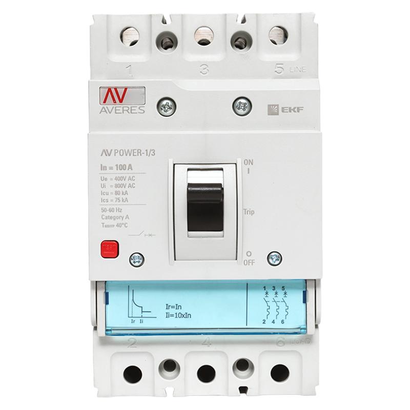 Выключатель автоматический AV POWER-1/3 100А 80kA TR AVERES | mccb-13-100H-TR-av | EKF — миниатюра 7