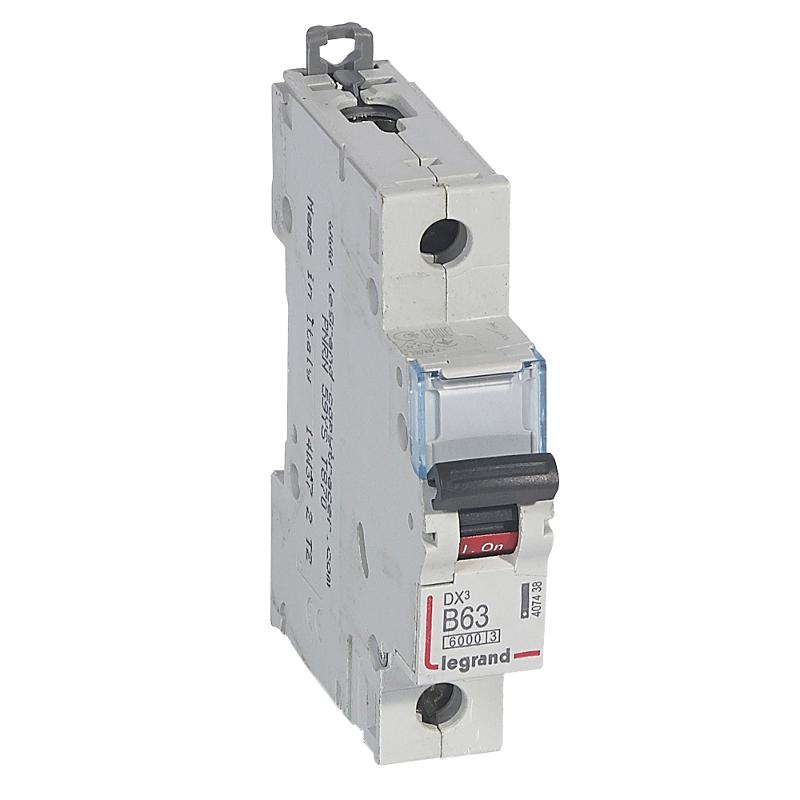 Выключатель автоматический  однополюсный DX3 6000 63А B 10кА | 407438 | Legrand — Legrand