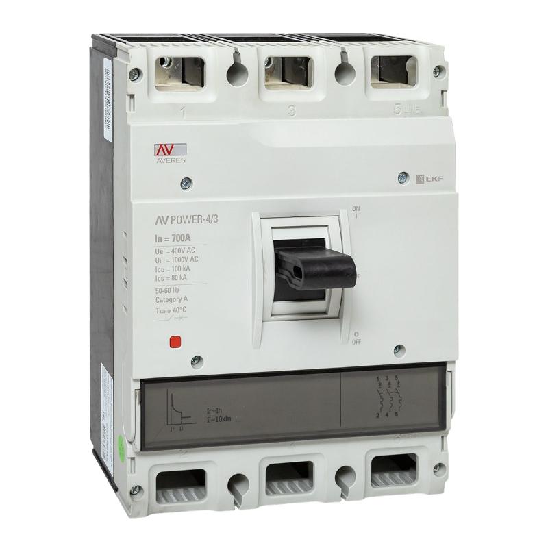Выключатель автоматический AV POWER-4/3 700А 100kA TR AVERES | mccb-43-700H-TR-av | EKF — EKF