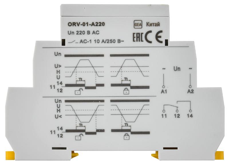Реле напряжения ORV. 1ф 220 В AC | ORV-01-A220 | IEK — миниатюра 3