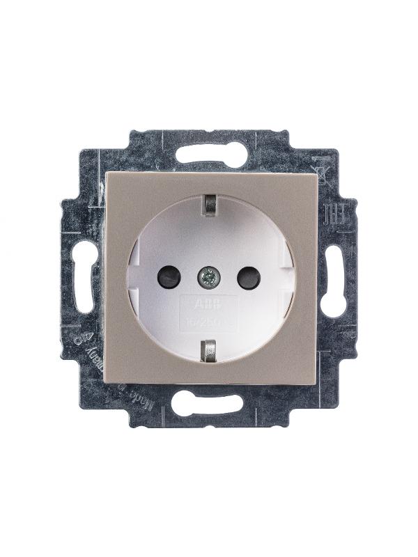 ABB Levit Кофе макиато / белый Розетка с з/к со шторками 16А | 5520H-A03457 18W | 2CHH203457A6018 | ABB — миниатюра 2