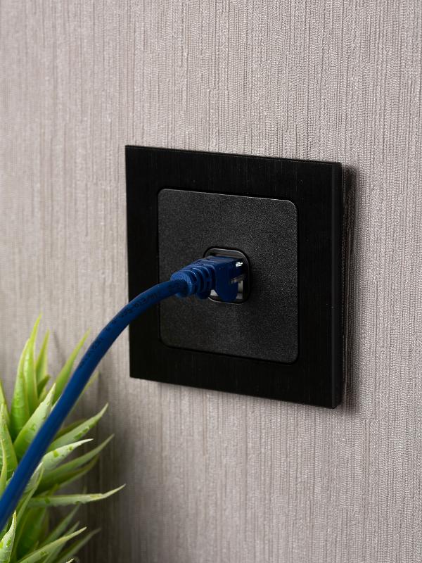 Стокгольм Механизм Розетки RJ-45 1-местной черный PROxima | EZK01-035-10 | EKF — миниатюра 5