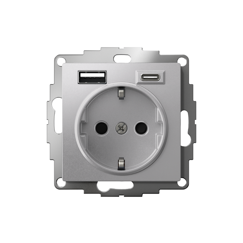 AtlasDesign Алюминий Розетка 16А с USB A+C | ATN000332 | SE — миниатюра 2