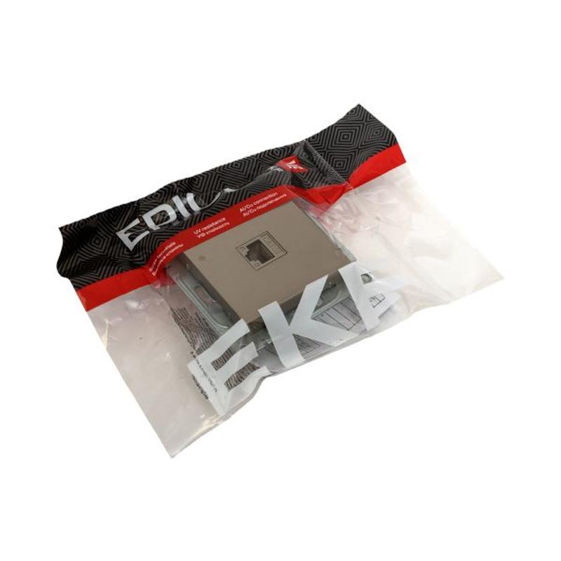 Механизм розетки RJ45 (cat5), шампань Эпика  |UP1-SOC-RJ45-5| EKF — миниатюра 11