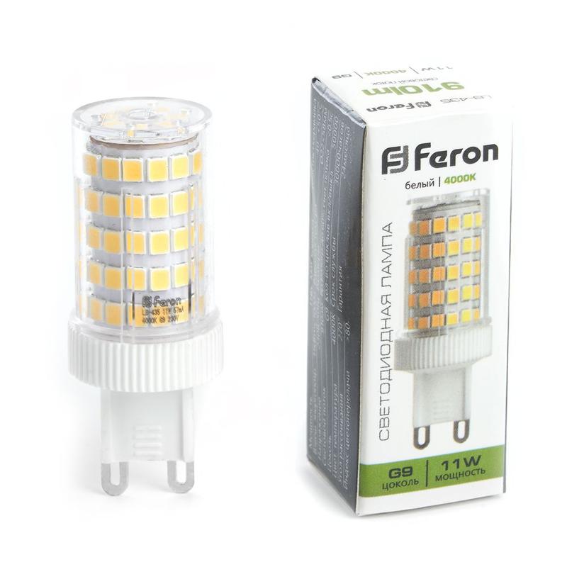 Лампа светодиодная, (11W) 230V G9 4000K JCD, LB-435 | 38150 | FERON — Feron