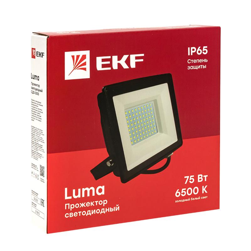 Прожектор светодиодный СДО-3005 75Вт 6500К IP65 EKF Basic | FLL-3005-75-6500 | EKF — миниатюра 2