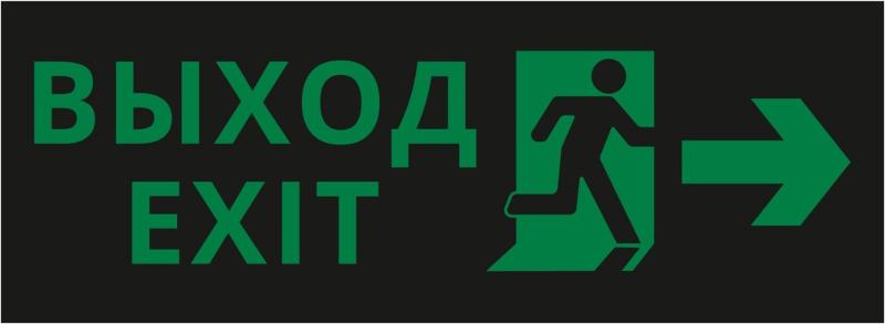 Пиктограмма ДСО-101-IP20 "Выход - вправо черный фон" | 62257DEK | DEKraft — фото 1 | Sento