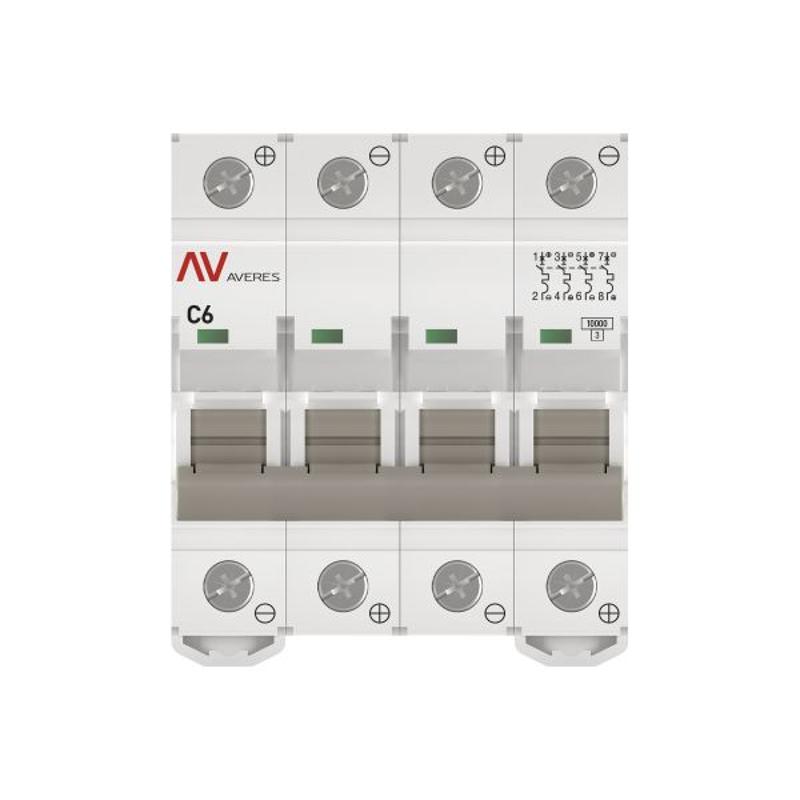 Выключатель автоматический AV-10 DC 4P 6A (C) 10kA  AVERES |mcb10-DC-4-06C-av| EKF — миниатюра 12