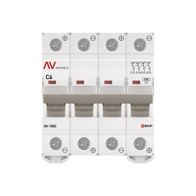 Выключатель автоматический AV-10 DC 4P 6A (C) 10kA  AVERES |mcb10-DC-4-06C-av| EKF — миниатюра 13
