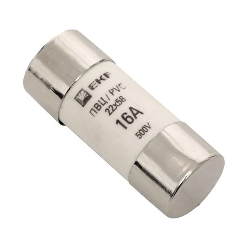 Плавкая вставка цилиндрическая ПВЦ (22х58) 16А | pvc-22x58-16 | EKF — EKF