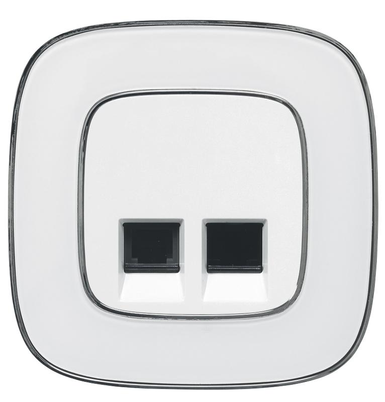 Valena Мех IN'MATIC Розетка 2-ая ТЛФ/комп RJ11/RJ45, Кат.6 UTP — миниатюра 2
