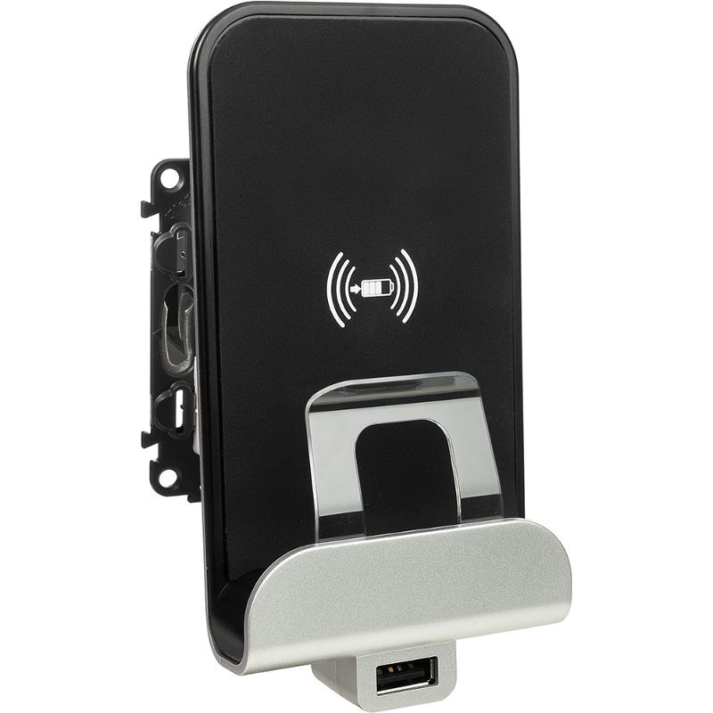 Устройство зарядное беспроводное Valena Life Qi 1А с дополнит. разъемом USB A 5В 2.4А — миниатюра 2