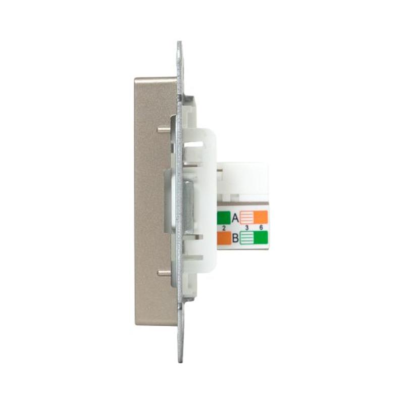 Механизм розетки RJ45 (cat5), шампань Эпика  |UP1-SOC-RJ45-5| EKF — миниатюра 8