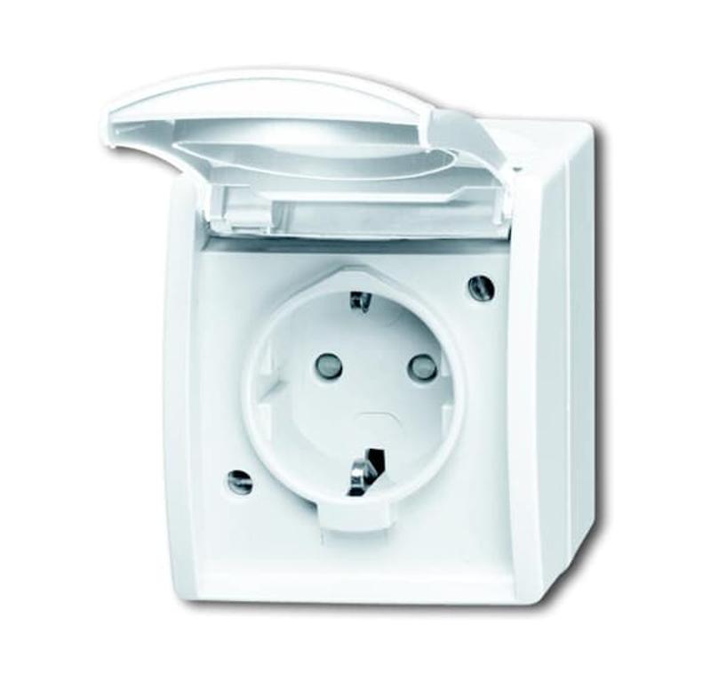 Розетка SCHUKO 16А 250В IP44 для открытого монтажа c защитными шторками, серия ocean, цвет альпийский белый | 2083-0-0843  | 2CKA002083A0843 | ABB — ABB