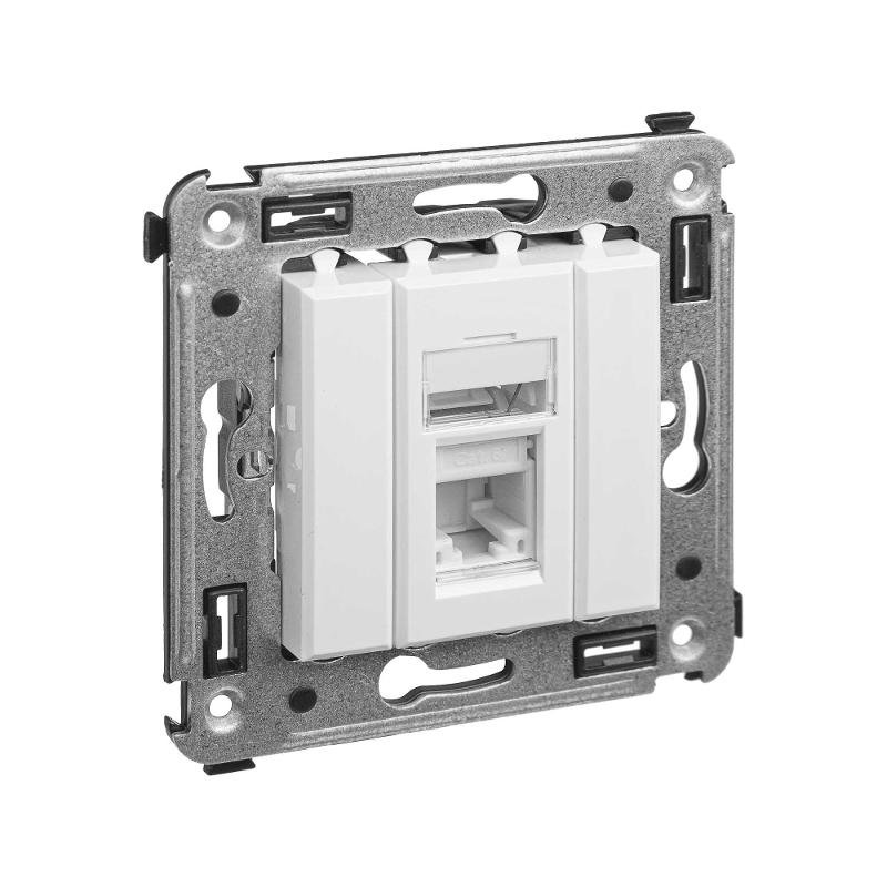 Компьютерная розетка RJ-45 в стену, кат.6А одинарная, "Avanti", "Белое облако" | 4400373 | DKC — миниатюра 6