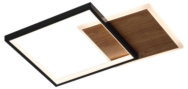 Светильник потолочный светодиодный  Модерн Ferre CLL-1-60-RC BK+Wood с ДУ 60W 3000-6500К черный/дерево | Б0069758 | ЭРА — миниатюра 2