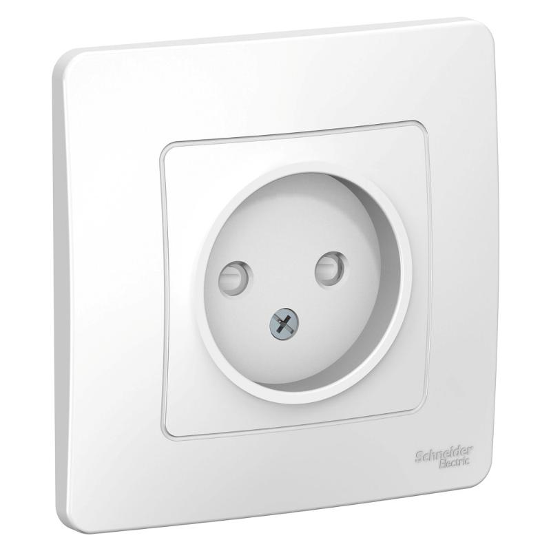 Blanca Белый С/У Розетка без заземления со шторками, 16А, 250В | BLNRS000111 | SE — Systeme Electric