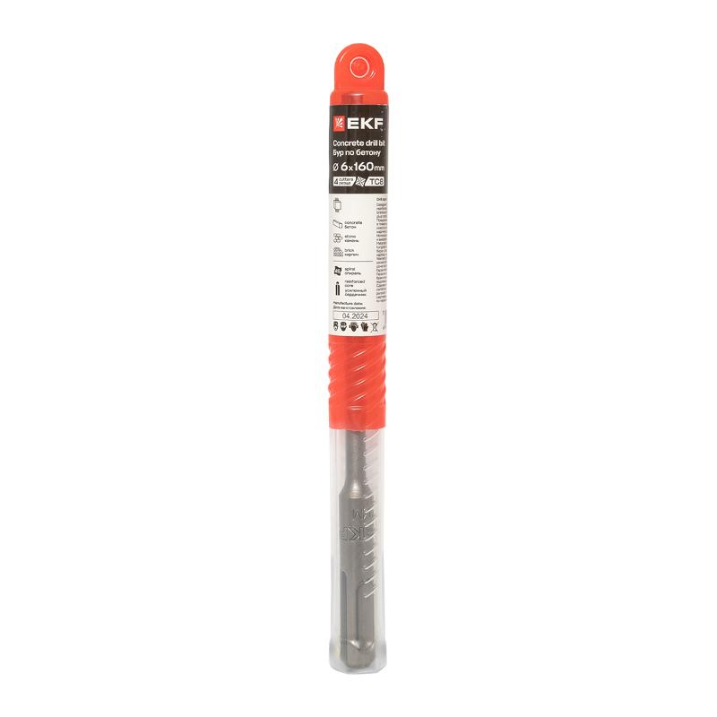 Бур по бетону SDS-plus 6х160 мм (4 резца)  Professional | db-6-160-4x4-ue | EKF — миниатюра 7