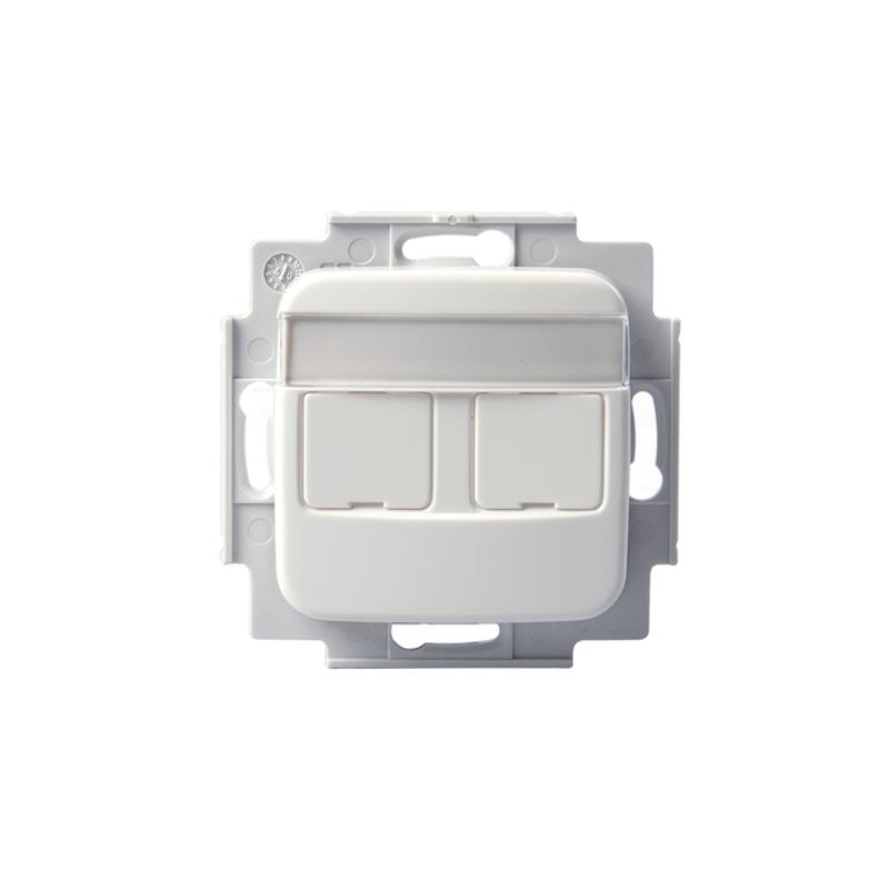 Розетка телекоммуникационная на 2*RJ45, без разъемов (AMP), Jussi, белый | FOT5010  | 2TKA002184G1 | ABB — ABB