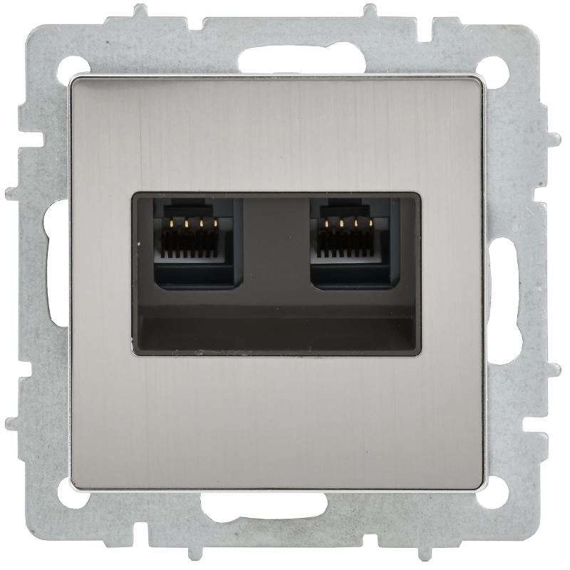 BRITE Роз. комп. 2-ая RJ45 кат.5E РК10-2-БрГН мет х/н  | BR-K20-1-M-K23 | ИЭК — миниатюра 2