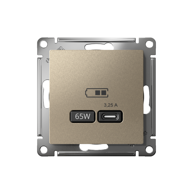 AtlasDesign Шампань USB Розетка тип-C 65W высокоскоростной заряд QC PD | ATN000527 | SE — миниатюра 2