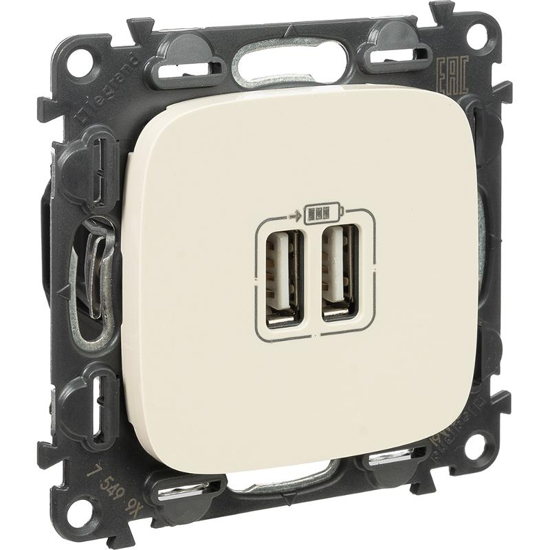 Valena ALLURE Сл.кость Розетка 2-ая USB 240В/5В 1500мА (с лицевой панелью) — миниатюра 4