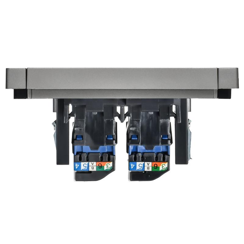 FORTE&PIANO Розетка комп. 2-ая RJ45 кат.6 FP534 сталь | FP-K20-2-K46 | IEK — миниатюра 5