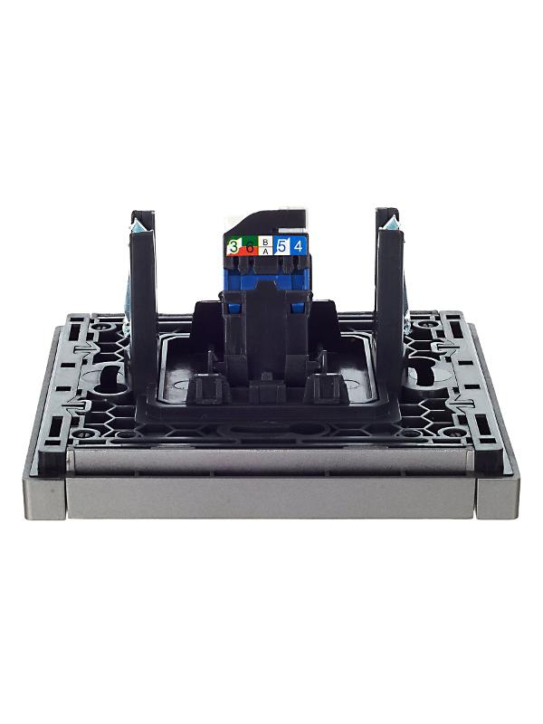 FORTE&PIANO Розетка комп. RJ45 кат.6 FP531 сталь | FP-K10-2-K46 | IEK — миниатюра 10