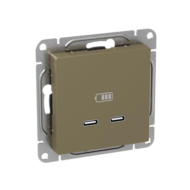 Механизм розетки USB-C - 2шт, шампань Эпика  |UP1-SOC-2USBC| EKF — миниатюра 3