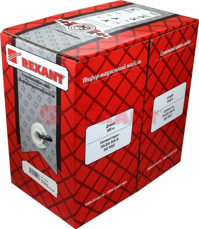 Кабель UTP  1PR  24AWG  CAT5e  305м | 01-0002 | REXANT — миниатюра 2