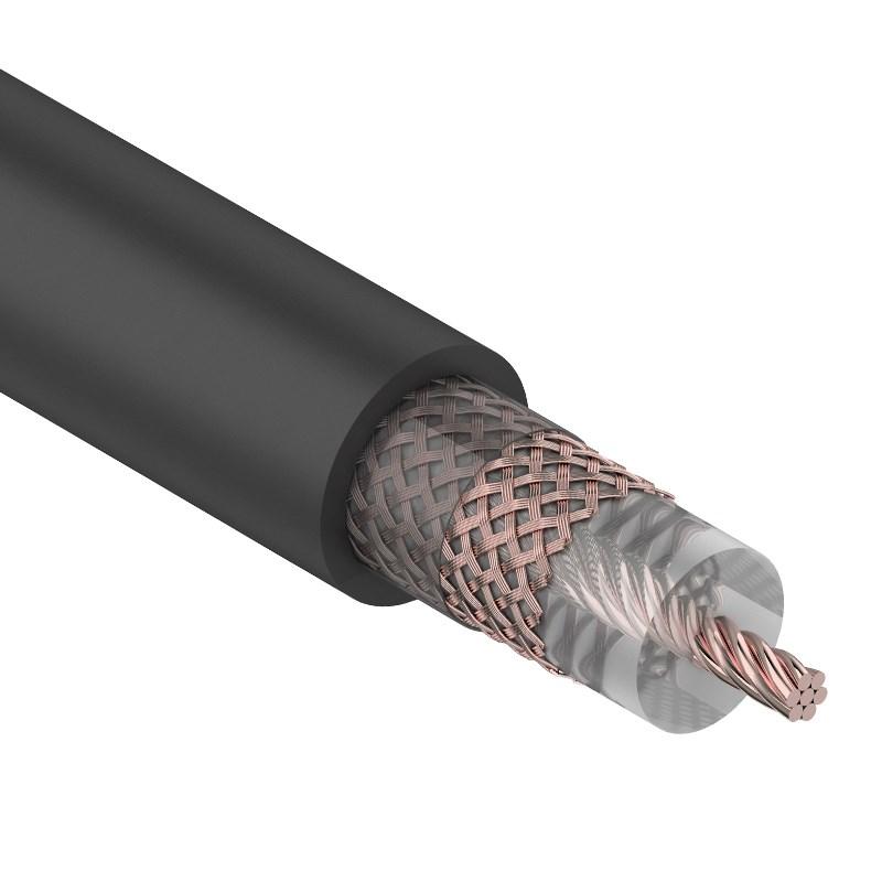 Кабель RG-213 (50 Ом), Cu/Cu 96 % (бухта 100 м) черный | 01-2041 | REXANT — миниатюра 1