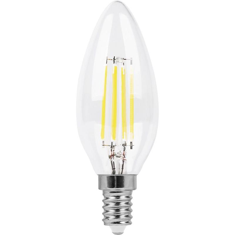 Лампа светодиодная LB-713 (11W) 230V E14 4000K филамент С35 прозрачная | 38008 | FERON — Feron