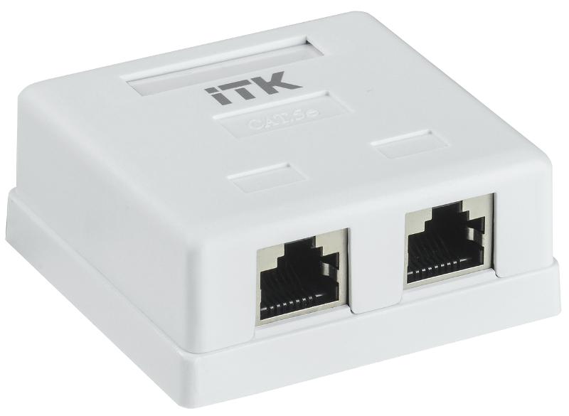 Настенная инф. розетка RJ45 кат. 5E FTP 2-порт | CS2-1C5EF-22 | ITK — ITK