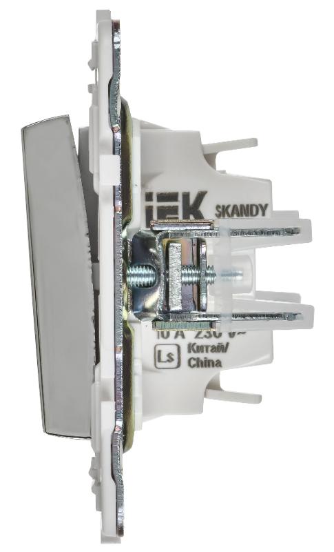 SKANDY Выключатель 1-клавишный 10А SK-V01N никель | SK-V10-0-10-K50 | IEK — миниатюра 4