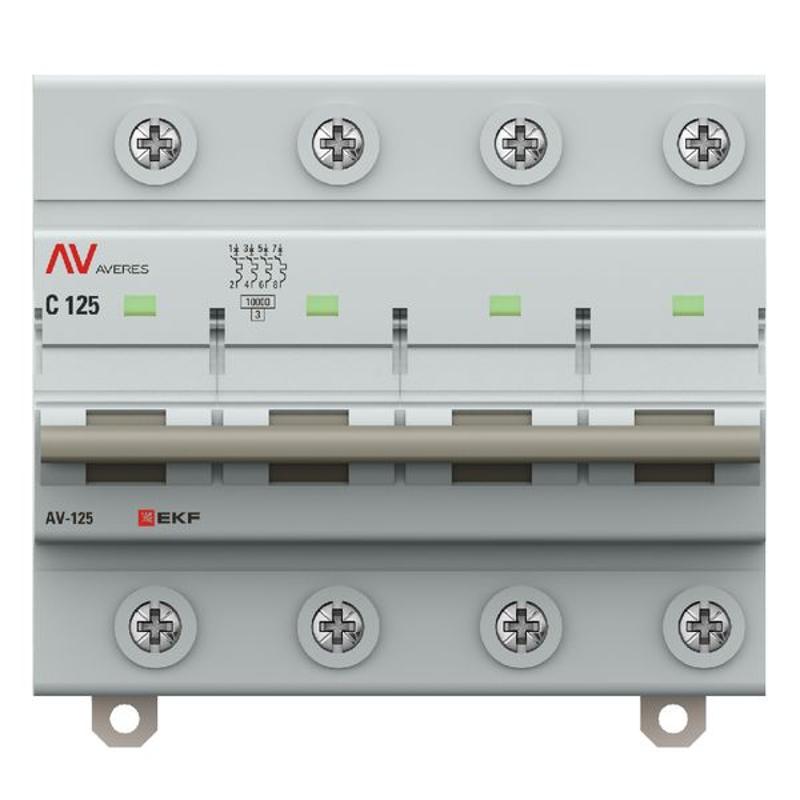 Выключатель автоматический AV-125 4P 100A (D) 10kA AVERES |mcb125-4-100D-av| EKF — миниатюра 7