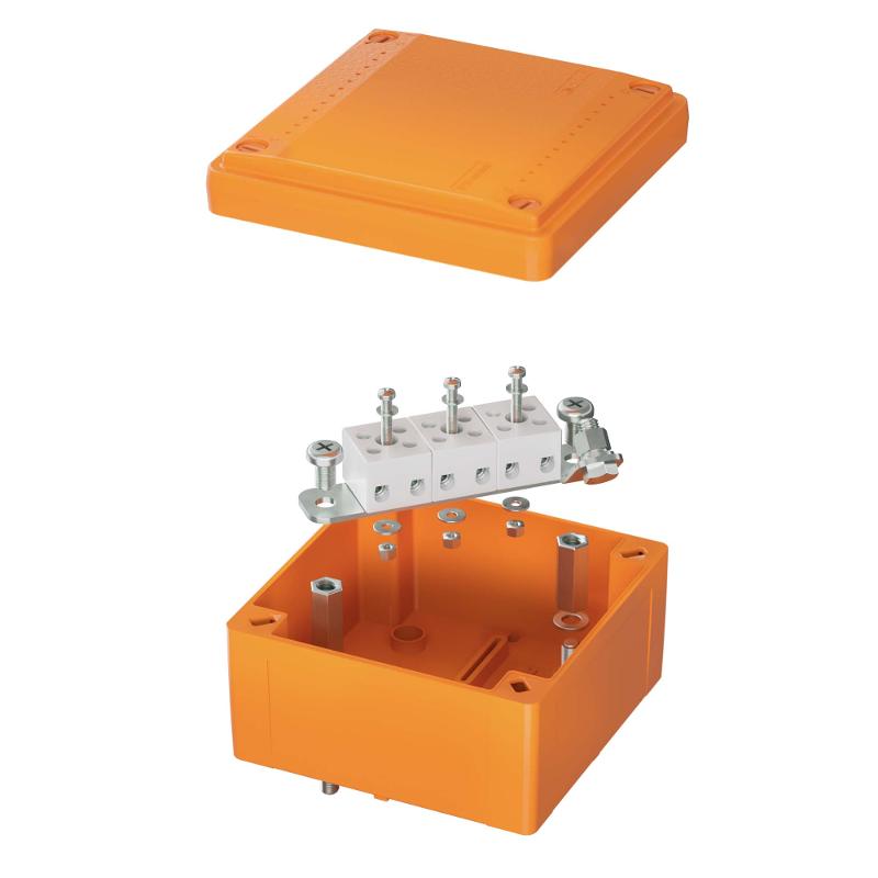 Коробка распределительная пластиковая FS огн., IP56,100х100х50мм, 5р, 450V,10A, 6мм.кв. с гладкими стенками и клеммниками | FSB10506 | DKC — DKC (ДКС)