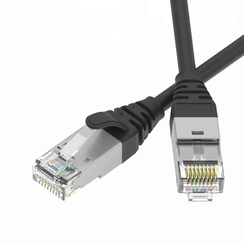 Патч-корд экранированный Ultra SLIM CAT6A S/FTP 4х2, 30 AWG, LSZH, чёрный, 1м | RN6ASF4510BK-30 | DKC — фото 1 | Sento