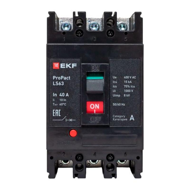 Выключатель автоматический LS63 15кА 3P 40А ProPact | mccb-63-15-3-40-ls | EKF — миниатюра 2