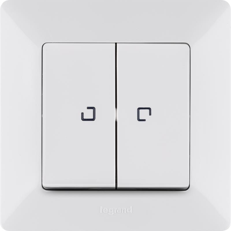Valena LIFE DIY Белый Выключатель 2-клавишный с подсветкой 10А 250В — миниатюра 4