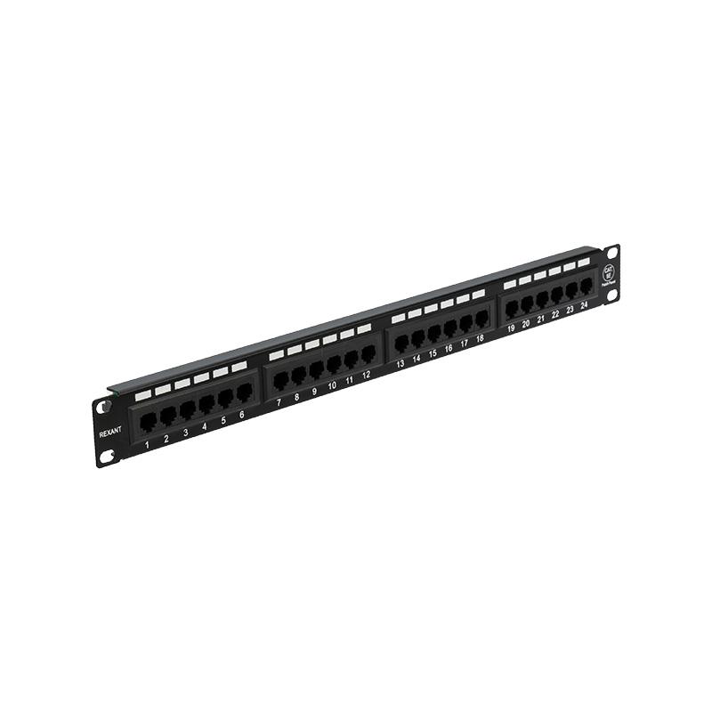 Патч-панель 19", 1U, 24 порта RJ-45, категория 5e | 04-0021 | REXANT — REXANT