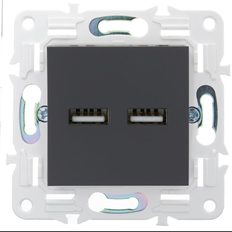 SKANDY Розетка USB A+A 3,1А SK-R15T титан | SK-U21-D31-K48 | IEK — миниатюра 2