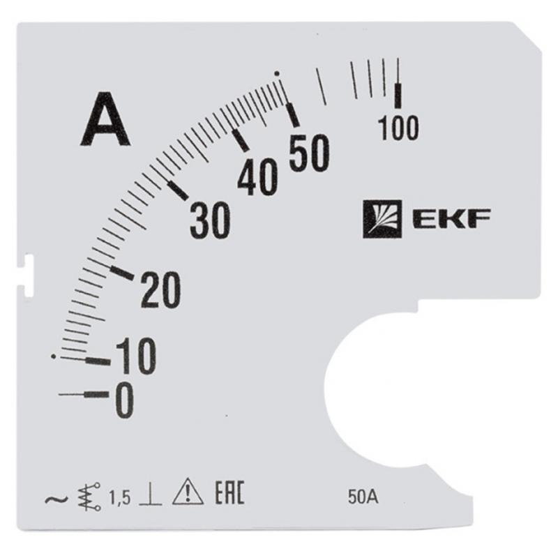 Шкала сменная для A961 50/5А-1,5 EKF PROxima | s-a961-50 | EKF — фото 1 | Sento